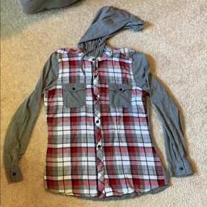 Empyre plaid flannel with hood